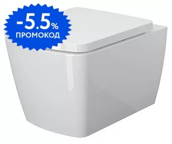 

Подвесной унитаз безободковый «Ambassador» Kingston 143K19003RS белый с сиденьем дюропласт с микролифтом белое
