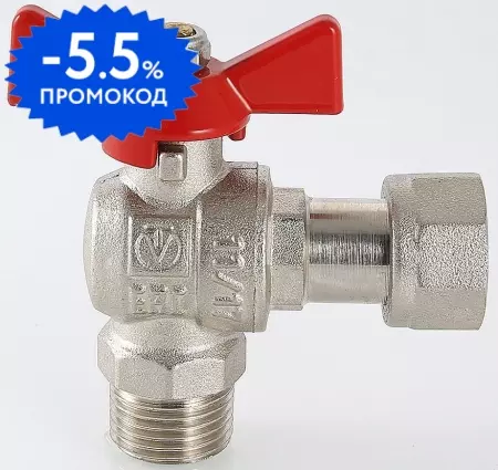 

Кран шаровой магистральный «Valtec» Base VT.267.N.0505 3/4"-3/4" с накидной гайкой ВР-НР никель