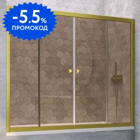 

Шторка на ванну стеклянная «Vegas Glass» Z2V Novo 200/140 бронза/золото матовое