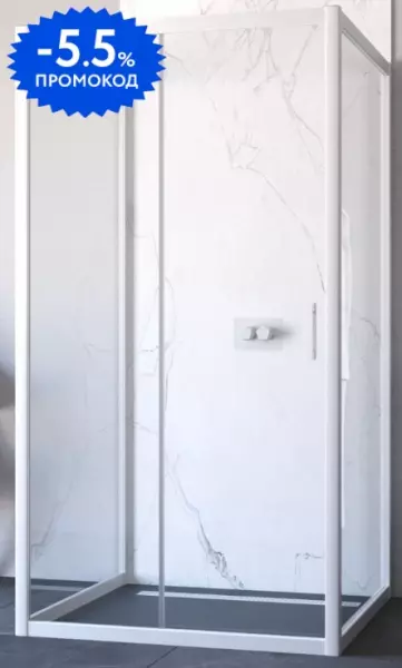 

Душевой угол-ограждение «Vegas Glass» ZP-U Novo h2000 / прозрачный/белый без поддона универсальный