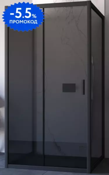 

Душевой угол-ограждение «Vegas Glass» ZP-U Novo h2000 / графит/чёрный матовый без поддона универсальный