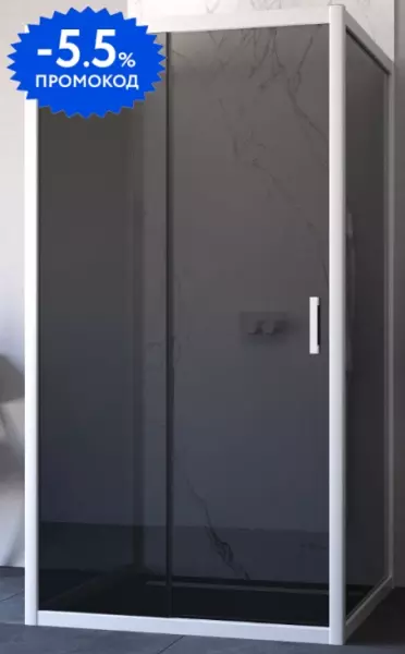 

Душевой угол-ограждение «Vegas Glass» ZP-U Novo h2000 120/100 графит/белый без поддона универсальный