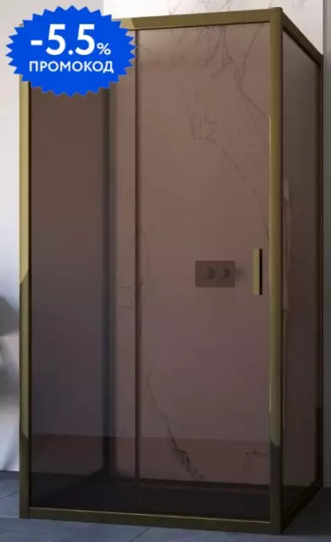 

Душевой угол-ограждение «Vegas Glass» ZP-U TUR Novo 100/100 бронза/бронза без поддона универсальный