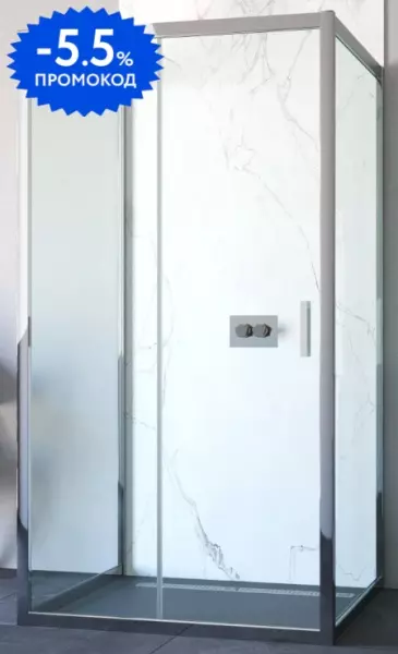 

Душевой угол-ограждение «Vegas Glass» ZP-U TUR Novo 100/100 прозрачный/хром глянцевый без поддона универсальный