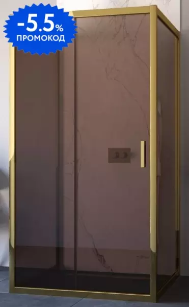 

Душевой угол-ограждение «Vegas Glass» ZP-U TUR Novo 120/90 бронза/золото глянцевое без поддона универсальный