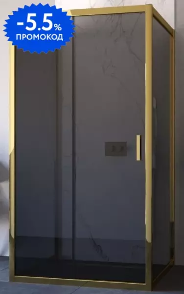 

Душевой угол-ограждение «Vegas Glass» ZP-U TUR Novo 120/100 графит/золото глянцевое без поддона универсальный