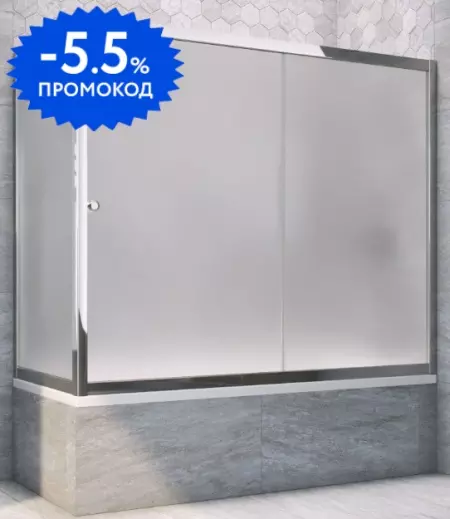 

Шторка на ванну стеклянная «Vegas Glass» ZV+ZVF Tur Novo 190/85 сатин/хром глянцевая универсальная