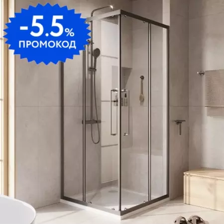 

Душевой угол-ограждение «Cezares» Relax-304-A-2-80-C-GM 80/80 прозрачный/оружейная сталь квадратный без поддона