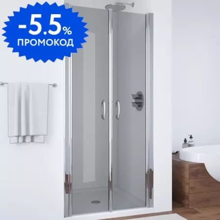 

Душевая дверь «Vegas Glass» E2P 75/189 графит/глянцевый хром универсальная