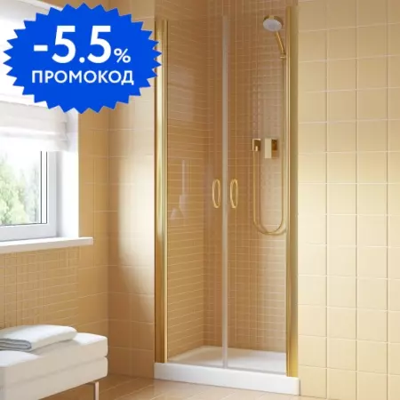 

Душевая дверь «Vegas Glass» E2P Lux 100/199,5 crystalvision/глянцевое золото универсальная