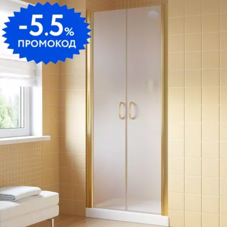 

Душевая дверь «Vegas Glass» E2P Lux 110/199,5 сатин/глянцевое золото универсальная