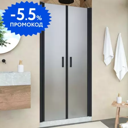 

Душевая дверь «Vegas Glass» E2P Novo 100/189 сатин/чёрная матовая универсальная