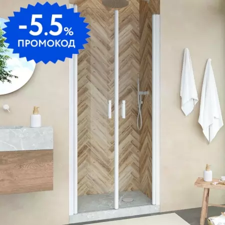 

Душевая дверь «Vegas Glass» E2P Novo 120/189 прозрачная/белая универсальная