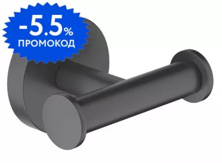 

Двойной крючок «Aquatek» Оберон AQ4202MB на стену чёрный матовый