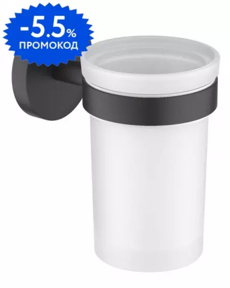 

Стакан для зубных щёток «Aquatek» Европа AQ4104MB на стену чёрный матовый