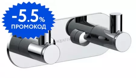 

Двойной крючок «Aquatek» Европа AQ4102CR на стену хром