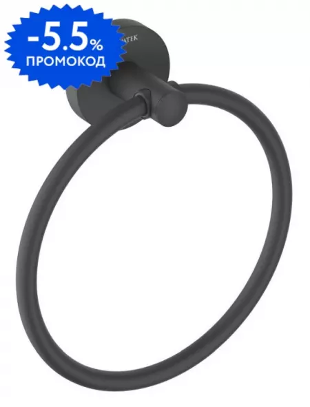 

Полотенцедержатель «Aquatek» Оберон AQ4212MB на стену чёрный матовый