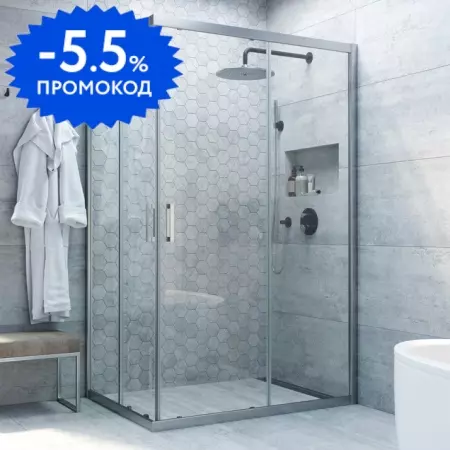 

Душевой угол-ограждение «Vegas Glass» ZA-F Novo h2000 80/70 crystalvision/матовый хром без поддона универсальный