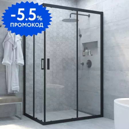 

Душевой угол-ограждение «Vegas Glass» ZA-F Novo h2000 95/70 crystalvision/черный матовый без поддона универсальный