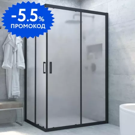 

Душевой угол-ограждение «Vegas Glass» ZA-F Novo h2000 80/70 сатин/черный матовый без поддона универсальный