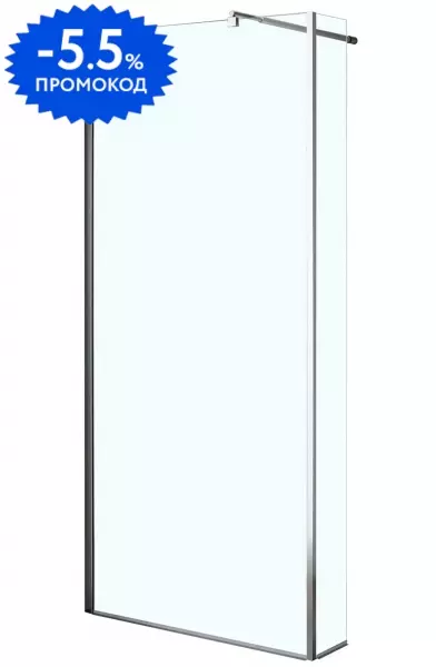 

Душевая перегородка «Loranto» CS-L801 Walk-in 90/195 прозрачная/хром универсальная