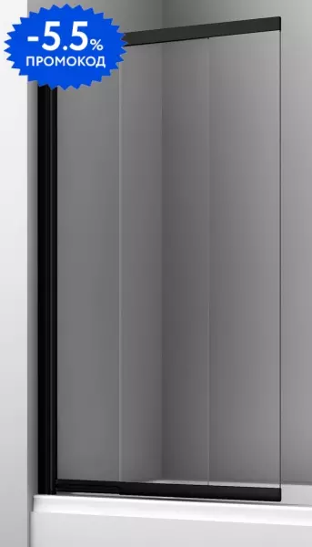 

Шторка на ванну стеклянная «WasserKRAFT» Dill 61S02-80 80/140 WasserSchutz универсальная