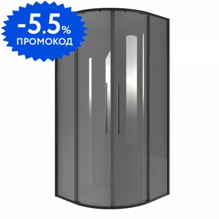 

Душевой угол-ограждение «Niagara» Nova NG-2827-34 BLACK 100/100 четверть круга тонированный/матовый чёрный без поддона