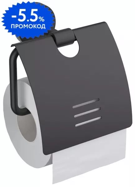 

Держатель для туалетной бумаги «Aquatek» Бетта AQ4609MB на стену чёрный матовый