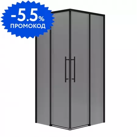 

Душевой угол-ограждение «Niagara» Nova NG-2830-34 BLACK 100/100 квадратный тонированный/матовый чёрный без поддона универсальный