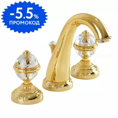 

Смеситель для раковины «Migliore» Cristalia 27184 с донным клапаном золото