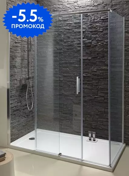 

Душевой угол-ограждение «Jacob Delafon» Contra 160/90 E22C160-GA-E22FC90-GA прямоугольный прозрачный/хром без поддона универсальный