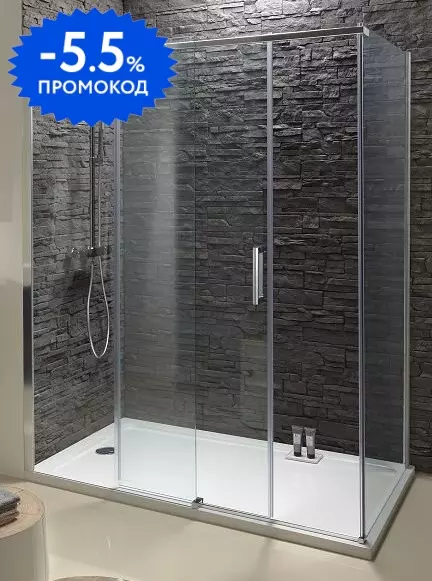 

Душевой угол-ограждение «Jacob Delafon» Contra 160/80 E22C160-GA-E22FC80-GA прямоугольный прозрачный/хром без поддона универсальный