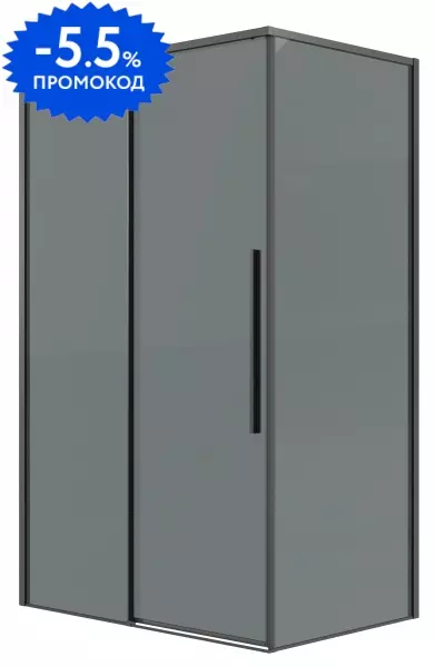 

Душевой угол-ограждение «Grossman» Galaxy 120.K33.01.1390.42.10 130/90 тонированный/графит сатин без поддона универсальный