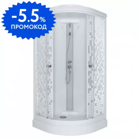 

Душевая кабина «Triton» Мозаика 100/100 низкий поддон аква-мозаика/белая