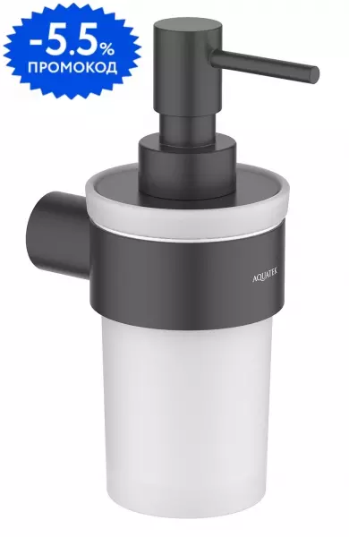 

Дозатор для мыла «Aquatek» Лира AQ4405MB на стену чёрный матовый
