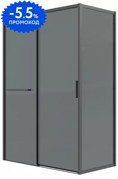 

Душевой угол-ограждение «Grossman» Style 120.K33.05.1070.21.10 100/70 тонированный/чёрный матовый без поддона универсальный