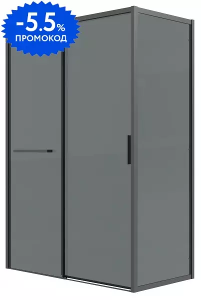 

Душевой угол-ограждение «Grossman» Style 120.K33.05.1080.21.10 100/80 тонированный/чёрный матовый без поддона универсальный