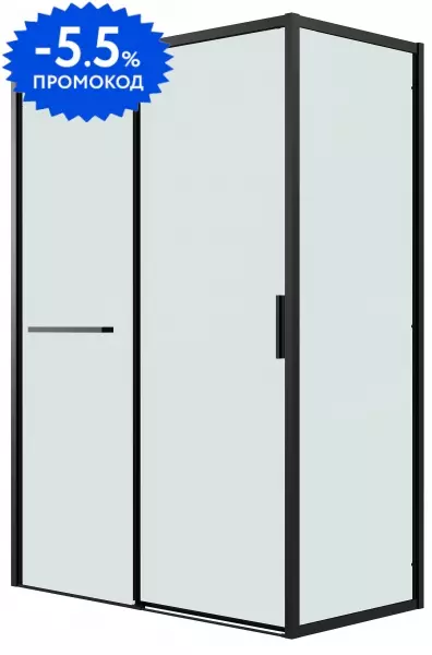 

Душевой угол-ограждение «Grossman» Style 120.K33.05.1280.21.00 120/80 прозрачный/чёрный матовый без поддона универсальный