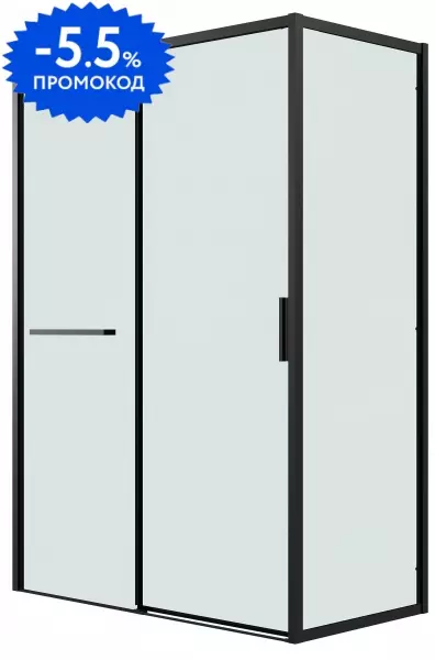 

Душевой угол-ограждение «Grossman» Style 120.K33.05.1290.21.00 120/90 прозрачный/чёрный матовый без поддона универсальный