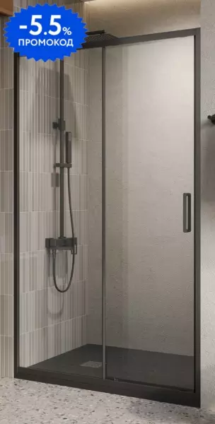 

Душевая дверь «Belbagno» LUCE-BF-1-120-C-NERO 120/195 прозрачная/чёрная матовая