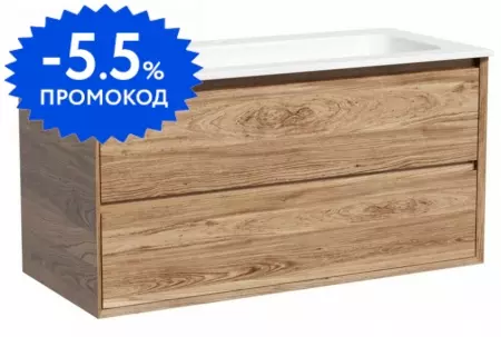 

Тумба с раковиной «Sancos» Marmi 2.0 100 (Element 101/46) подвесная дуб чарльстон