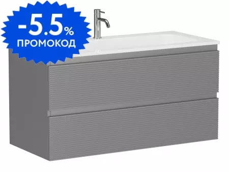 

Тумба с раковиной «Sancos» Folk 100 (Element 101/45,7) подвесная Ergraut soft