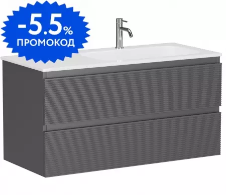 

Тумба с раковиной «Sancos» Folk 100 (Element 101/46) подвесная Grey soft правая