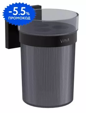 

Стакан для зубных щёток «Vitra» Root A4480636 на стену чёрный матовый