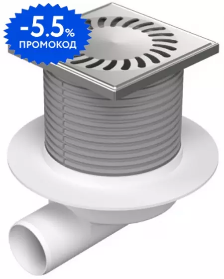 

Трап для душа «Paini» Нептун 125/125 425NXL боковой выпуск хром