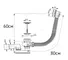 Сифон для ванны слив-перелив «AlcaPlast» A55KM перелив 80 см хром полуавтомат, фотография №3