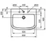 Раковина «Ideal Standard» Tempo 60/50 T056401 фарфоровая белая, изображение №4