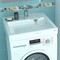 Раковина над стиральной машиной «СанТа» Лидер 60/50 с кронштейнами литьевой мрамор белая, фото №1