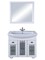 Мебель для ванной «ASB-Woodline» Бергамо 85 Витраж белая с патиной серебро, картинка №2