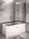 Шторка на ванну стеклянная «Radomir» 75/140 прозрачная левая, фото №1